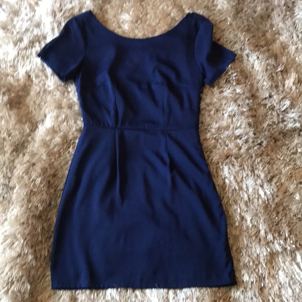 Tobi dark blue backless dress